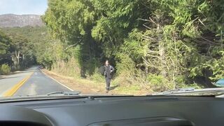 The guy gave a lift to a cute girl, things got hot