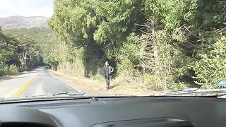 The guy gave a lift to a cute girl, things got hot