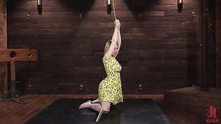The girl was sweetly tortured with a vibrator in a thrilling BDSM session