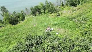 Instead of a picnic, they enjoyed outdoor intimate fun