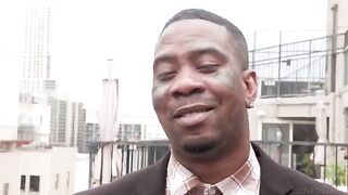 The balcony is a great place for a hot black sex scene