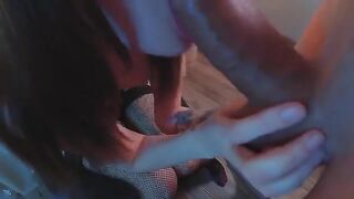 A perfect girl with a great ass fucks with a fat dick