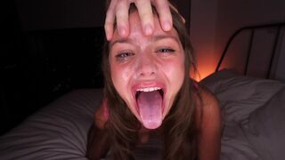 My boyfriend completely destroyed my throat! Extreme blowjob scene