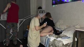 A girl just wanted a friendly fuck, but she got a threesome sex