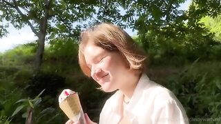 Don't lick the ice cream, suck my dick instead. A nympho's treat