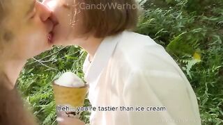 Don't lick the ice cream, suck my dick instead. A nympho's treat