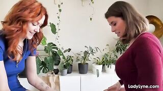 The guy supports his girlfriend with his feet in passionate encounters