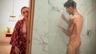 Hot shower sex with stunning stepmom and stepson, a fantasy comes true
