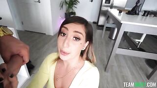 When she bends down, your cock loses its mind