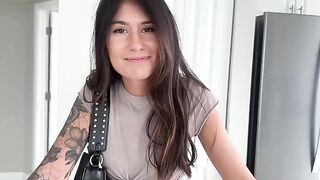 The petite tattooed girl is about to start her wild adventure