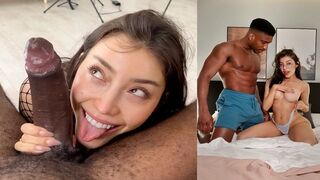 A girl is having fun with her boyfriend on the bed