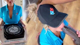The bigger and blacker, the louder she moans. A pizza delivery girl gets a big black sausage and her face covered in cum