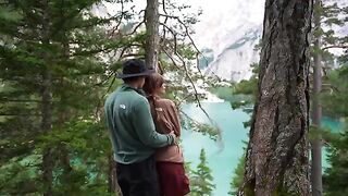 A couple making love outdoors, overwhelmed by the scent of nature