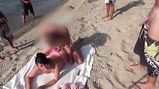 The towel was spread, and then the pants were unzipped