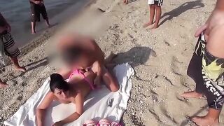 The towel was spread, and then the pants were unzipped