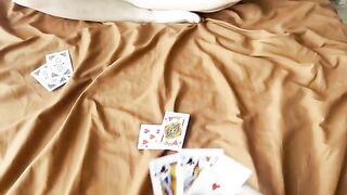 A game of cards ended badly for the girl, so she had to engage in intimate acts
