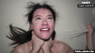 The girl took a huge dick in her tight pussy, moaning very loudly