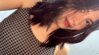 The cute girl is ready to get completely naked and enjoy herself