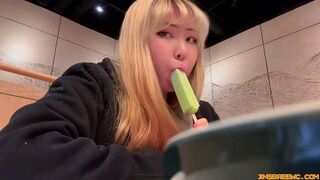 You're licking the cream from the waffle, but it could also be my dick