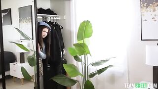 A young slender girl gets wet and turns into a passionate woman