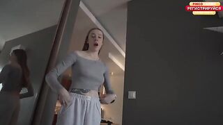 A sexy neighbor checked the house and got intimate with her