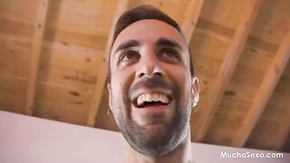 Blonde beauty gets fucked on the floor and comes
