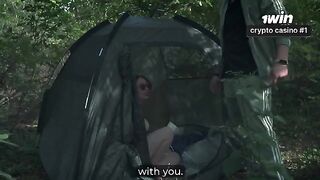 The guy knows just where to aim without a GPS in the forest