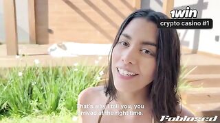 The delivery guy came to the house with a special offer for the cute Latina