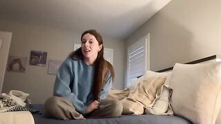 The girl is very excited and starts to rub herself, but she’s noticed