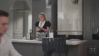 The boss is at home and in sexy panties, it's a surprise