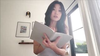 Petite Asian stepsister Lucy Mochi shares a bed with Alex Adams during a family therapy session
