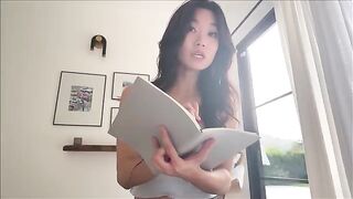Petite Asian stepsister Lucy Mochi shares a bed with Alex Adams during a family therapy session
