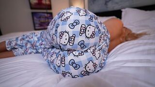 Stepmom surprises stepson with a hard cock and cum in his pajamas