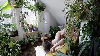 The couple enjoys passionate intimacy on a lazy afternoon in their home