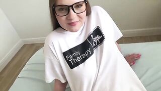 A young nerd’s fantasies of his hot stepsister come true in a steamy roleplay scene