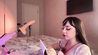 The girl tests the device and achieves multiple orgasms