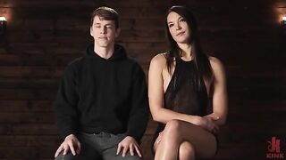 The girl took control and sat on his face, then grabbed him - a daring act