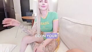 The girl passionately sucks cock, showcasing her skills in a steamy interview setting