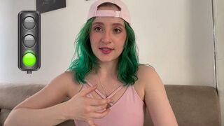 A girl gets horny and plays with a dildo