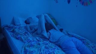 The guy calmed down, and the girl began to lick his excitement