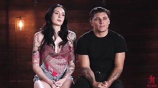 He tied up the hands of a stunning brunette with tattoos, but released her desires