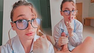 The nurse distracted me from the blowjob with her sexy moans