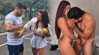 A seductive girl has a rough sex session with her personal trainer