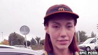 The worker made a mess on the cute girl's ass