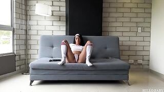 The cute girl skillfully rides the cock like a stallion