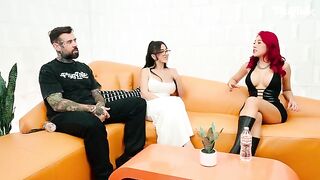 A double blowjob and a wild threesome adventure with Adam22