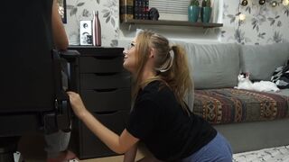 The little kitty wants attention and a cock to suck