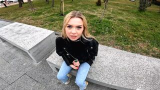A random hook-up with a hot street girl, Lis Evans, in her element