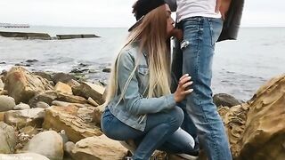 A sexy girl Veronika Charm has sex with a guy on the beach