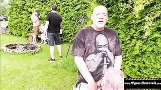 The voyeuristic girl is horny and fucks outdoors with Egon Kowalski